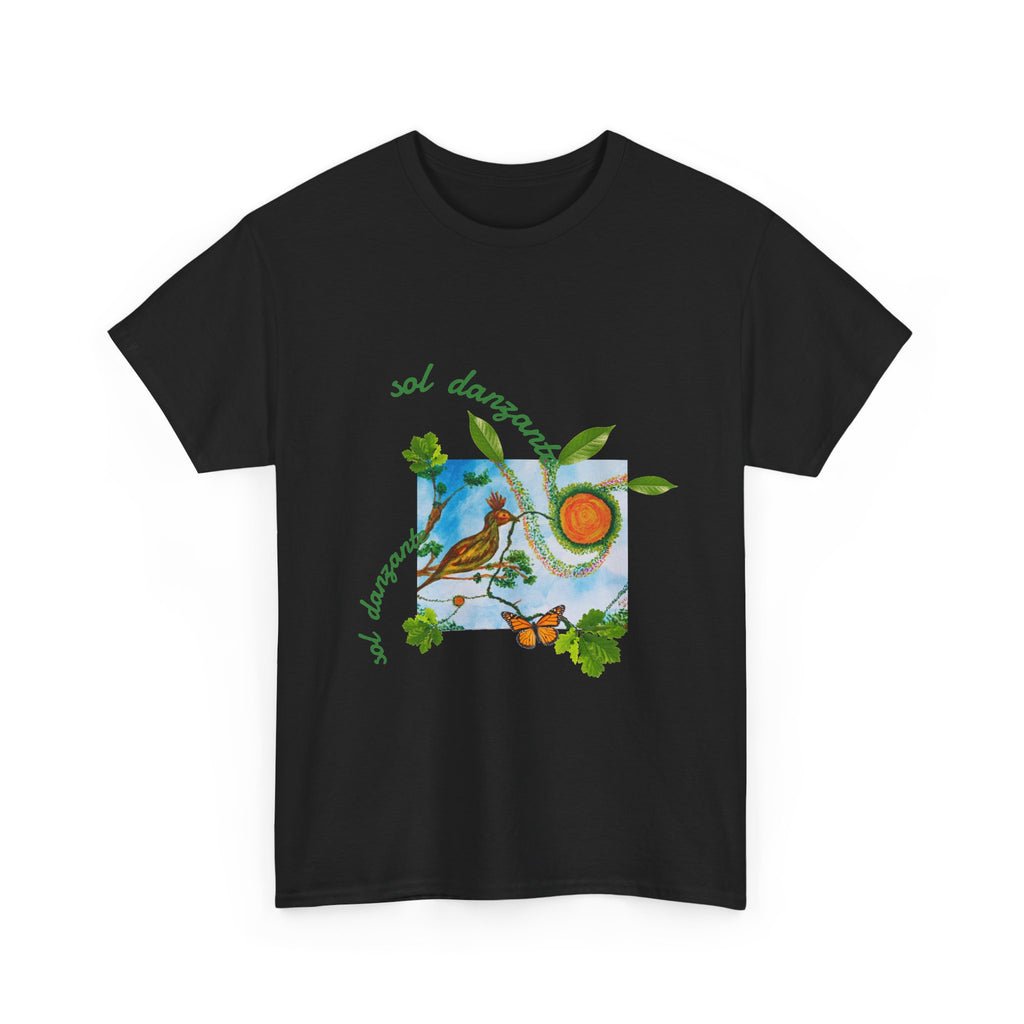 Nature Sunbird Tee — 'sol danzar' Floral Bird Graphic T‑Shirt
