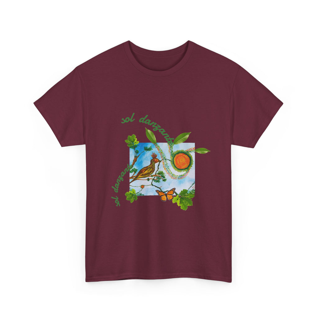 Nature Sunbird Tee — 'sol danzar' Floral Bird Graphic T‑Shirt