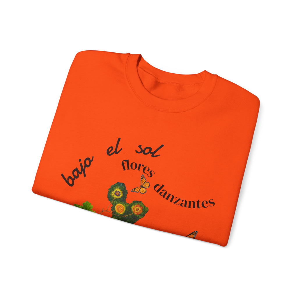 Floral Butterflies Crewneck Sweatshirt — "bajo el sol flores danzantes"