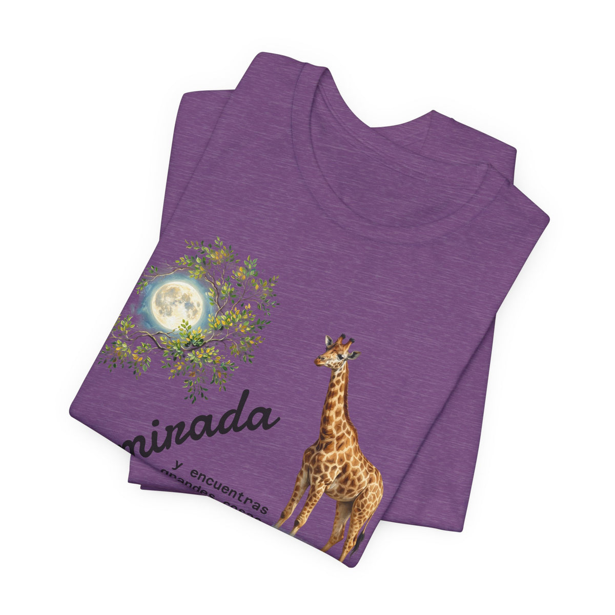 Giraffe Moon Tee — "Eleva tu mirada" Inspirational Graphic T-Shirt
