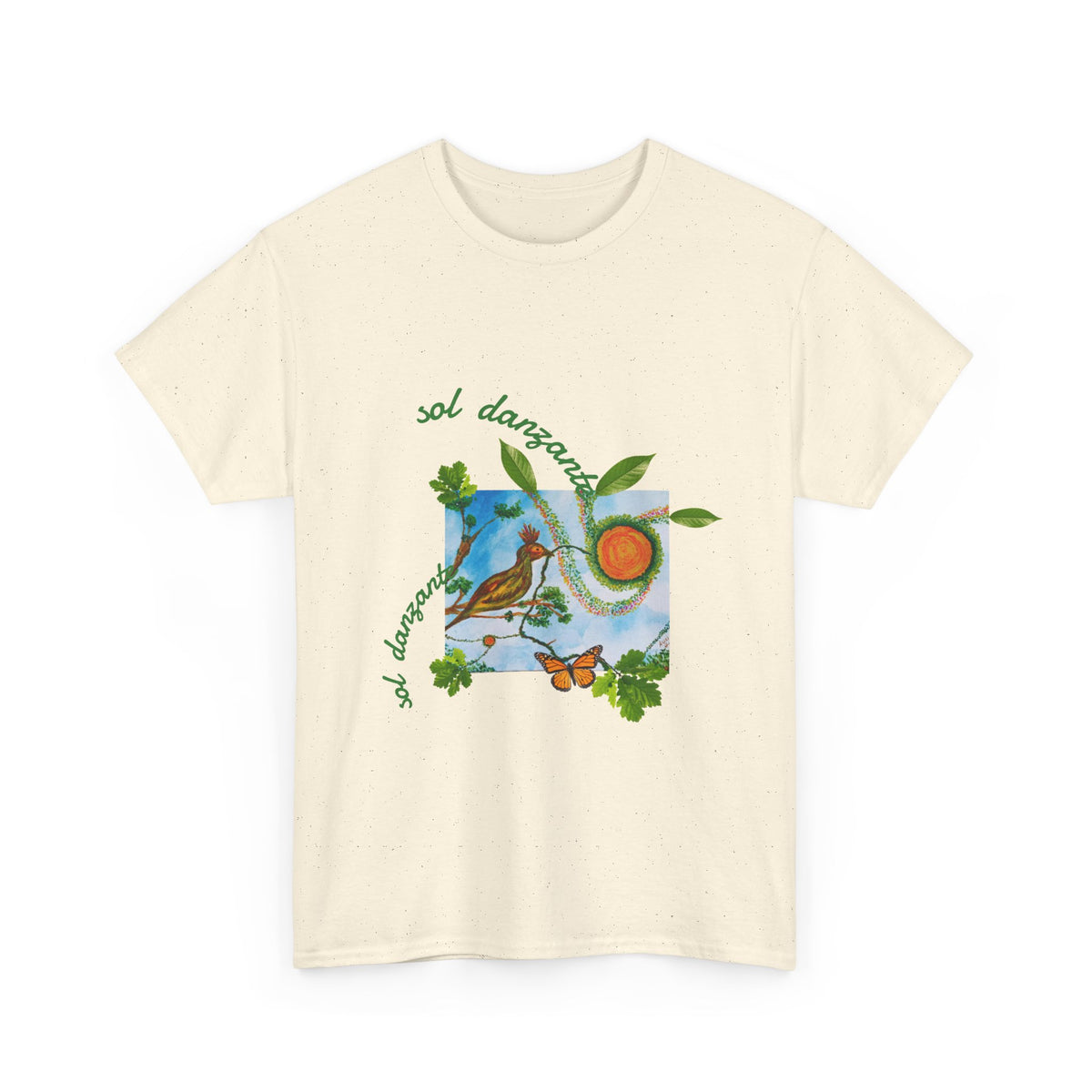 Nature Sunbird Tee — 'sol danzar' Floral Bird Graphic T‑Shirt