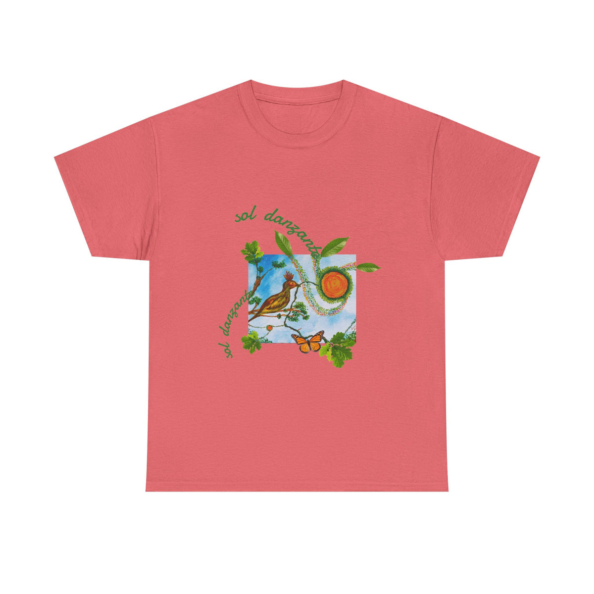 Nature Sunbird Tee — 'sol danzar' Floral Bird Graphic T‑Shirt