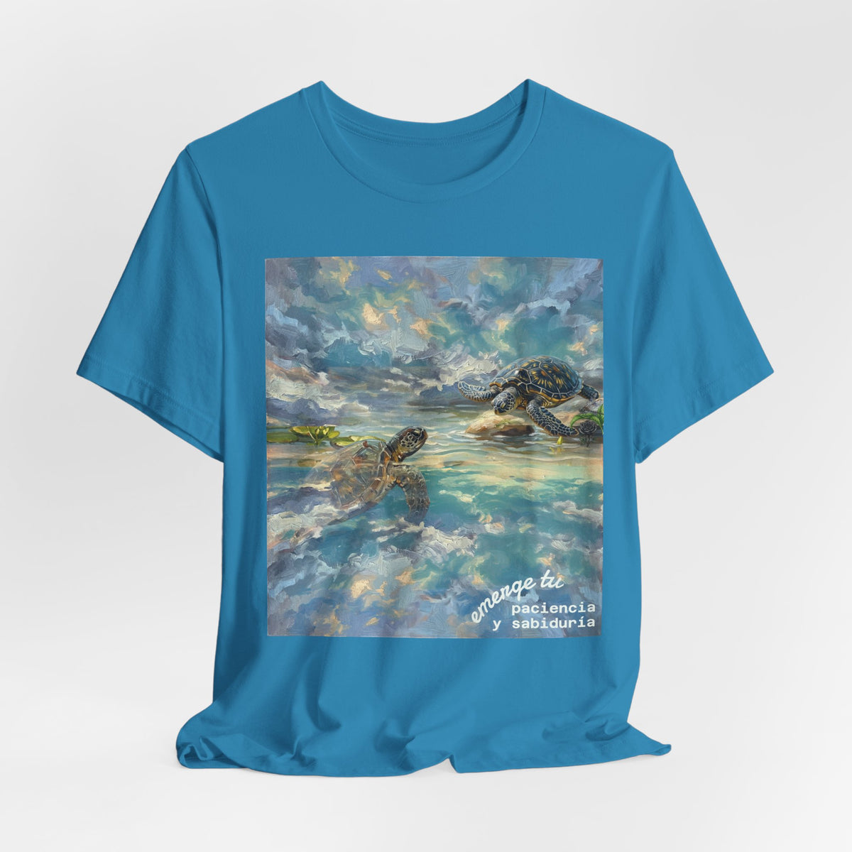 Sea Turtle Beach Art T-Shirt – Coastal Ocean Wave Graphic Tee