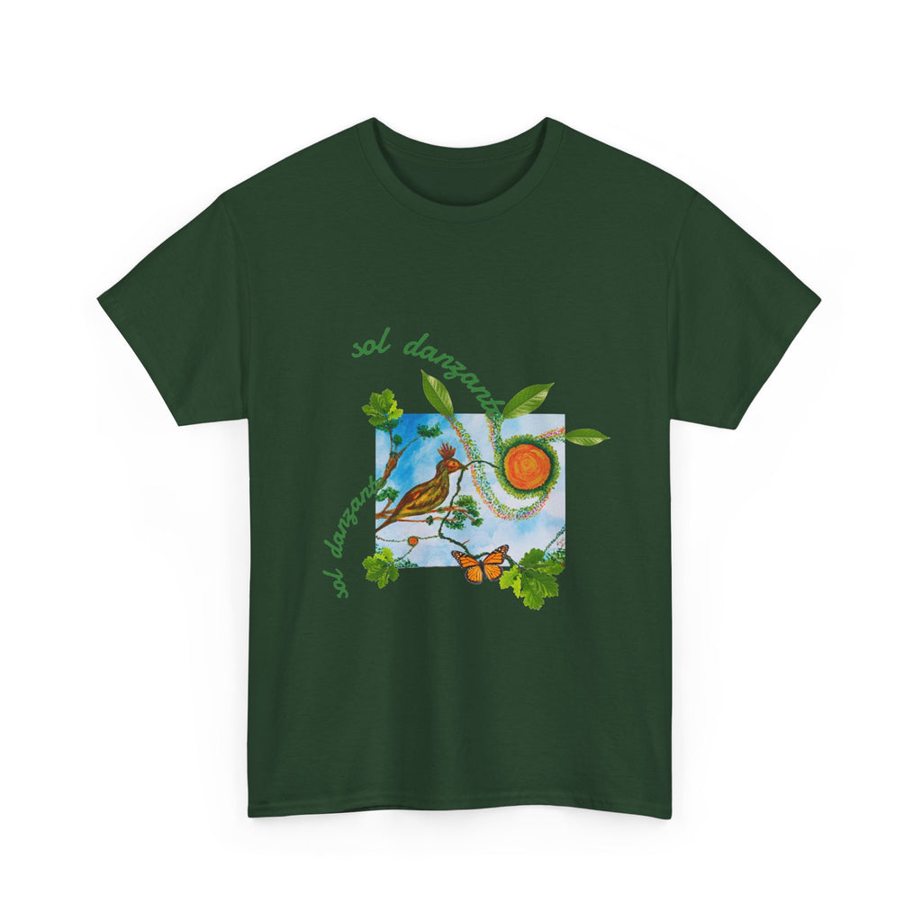 Nature Sunbird Tee — 'sol danzar' Floral Bird Graphic T‑Shirt