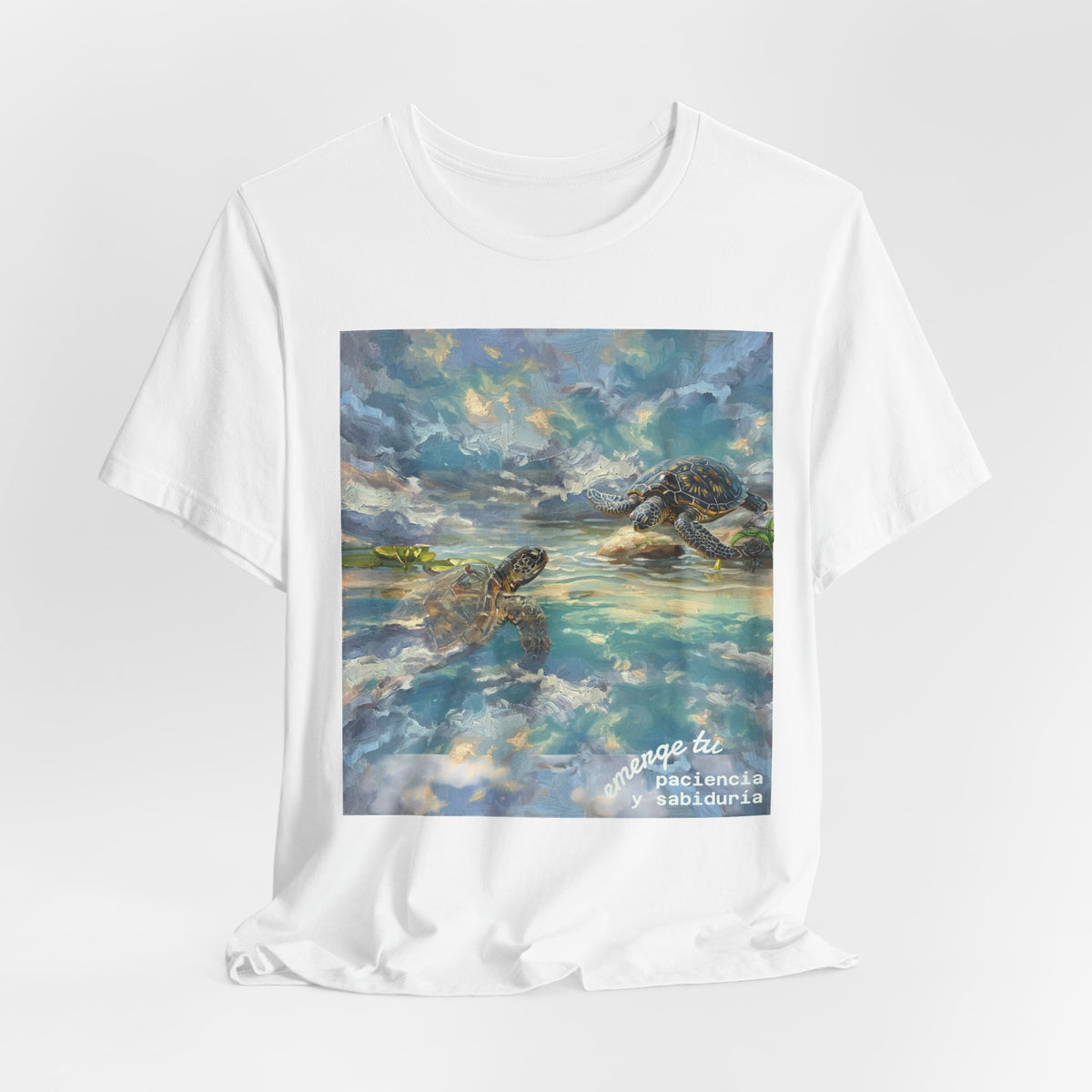 Sea Turtle Beach Art T-Shirt – Coastal Ocean Wave Graphic Tee