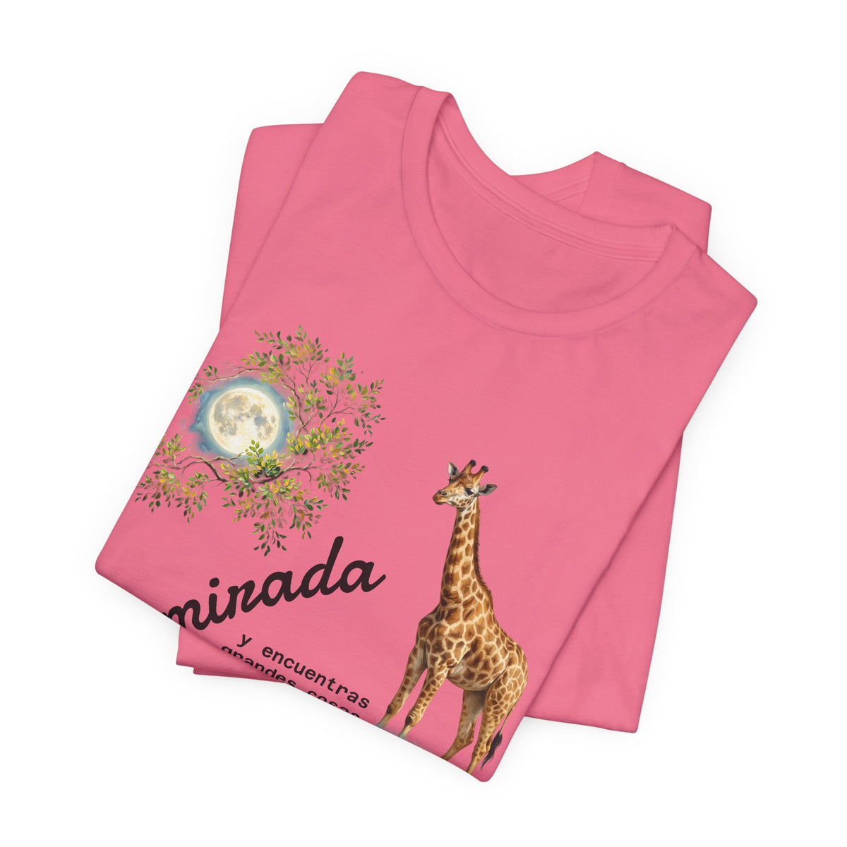 Giraffe Moon Tee — "Eleva tu mirada" Inspirational Graphic T-Shirt
