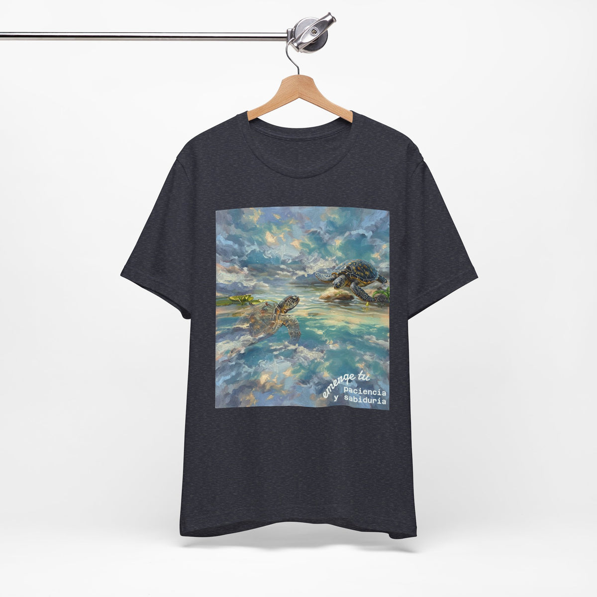 Sea Turtle Beach Art T-Shirt – Coastal Ocean Wave Graphic Tee