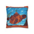 Solo Funda, no incluye relleno.  Accent Pillow with Blue Abstract Tree Panel — Decorative Square Pillowcase