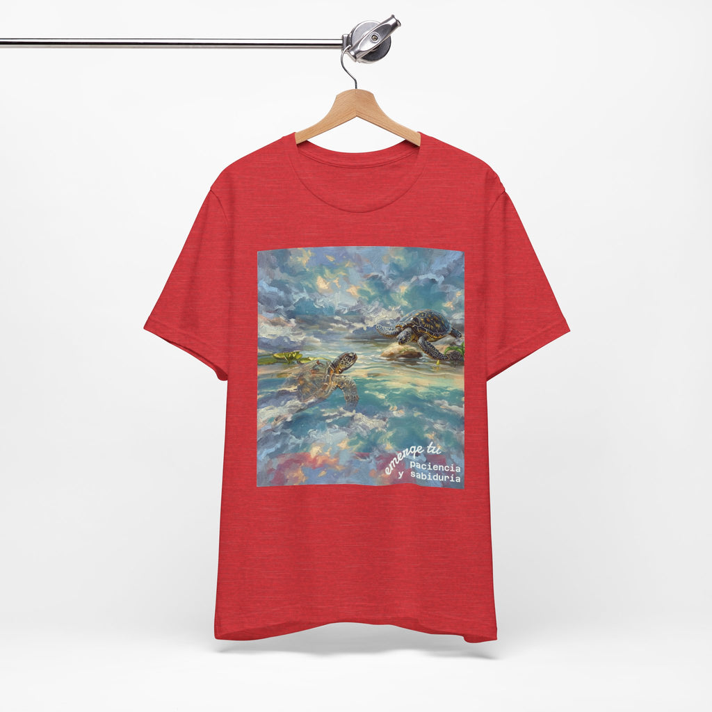 Sea Turtle Beach Art T-Shirt – Coastal Ocean Wave Graphic Tee