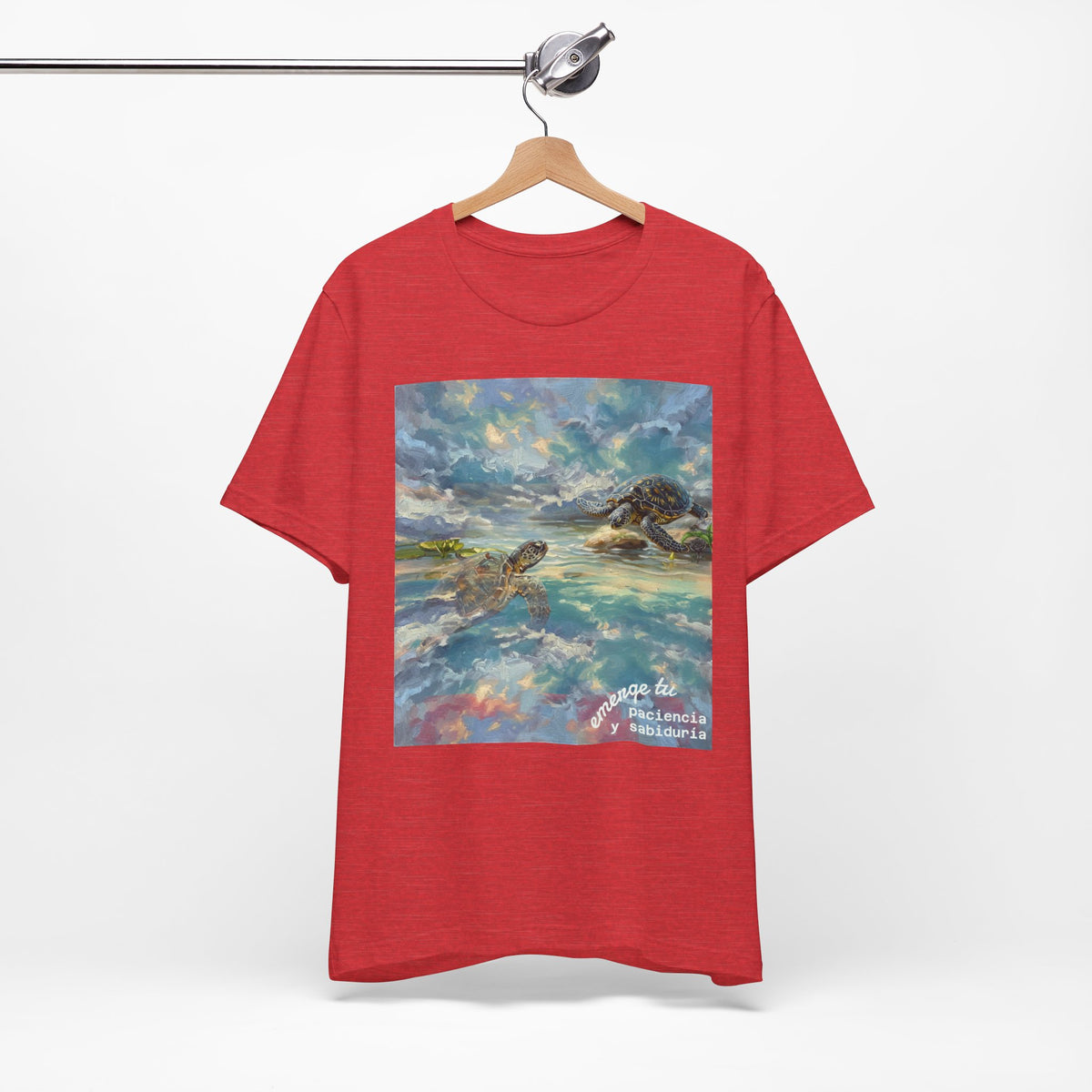 Sea Turtle Beach Art T-Shirt – Coastal Ocean Wave Graphic Tee