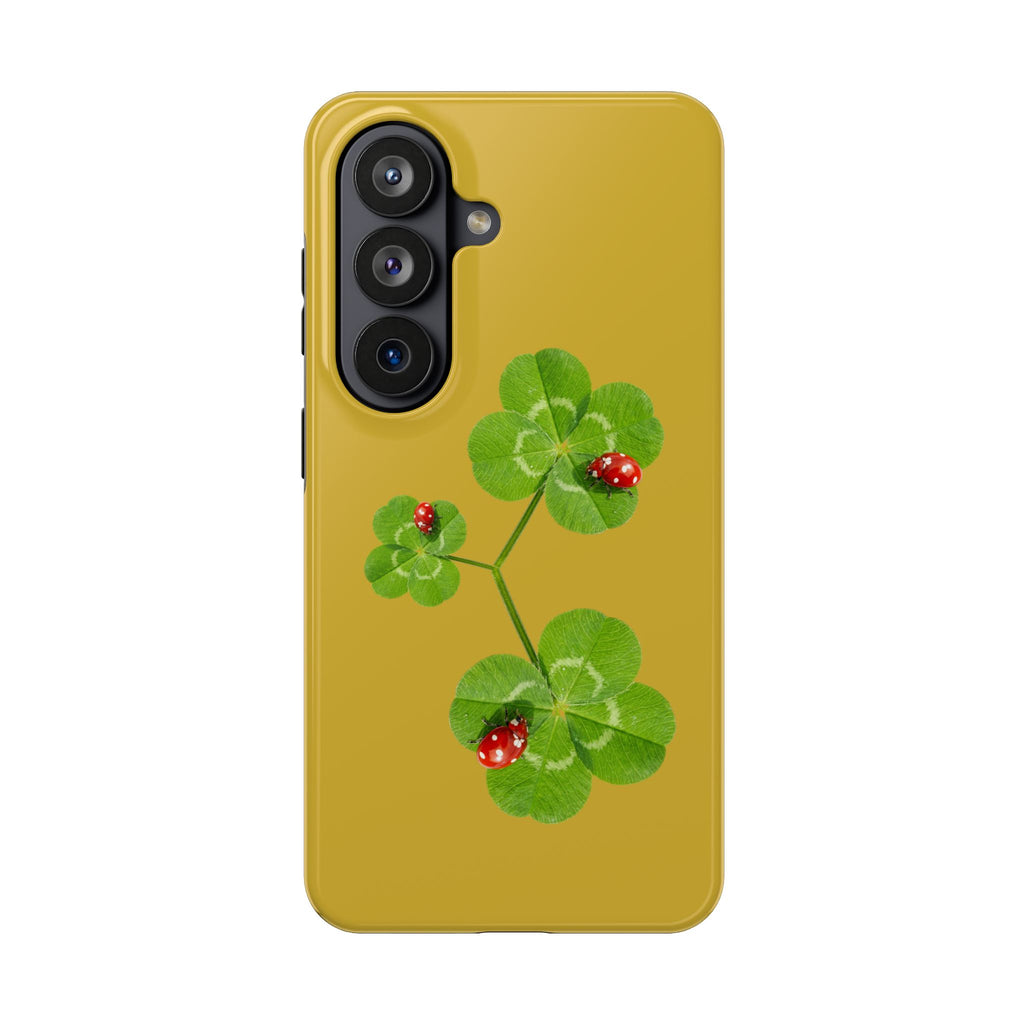 Clover & Ladybug Tough Phone Case — Lucky Botanical Protective Cover