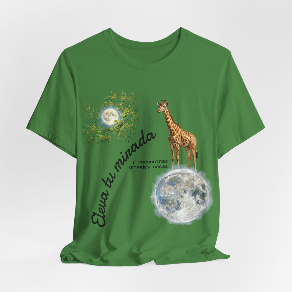 Giraffe Moon Tee — "Eleva tu mirada" Inspirational Graphic T-Shirt