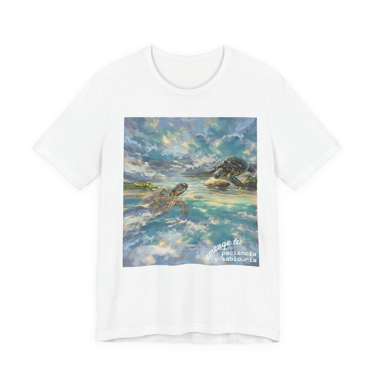 Sea Turtle Beach Art T-Shirt – Coastal Ocean Wave Graphic Tee