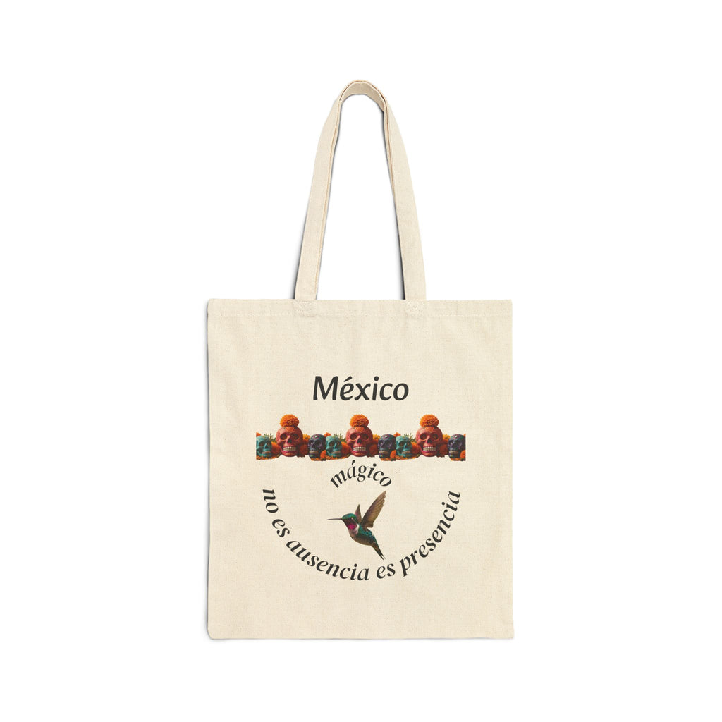 Mexico Mágico Tote Bag — "Su ausencia es presencia" Hummingbird Canvas Tote
