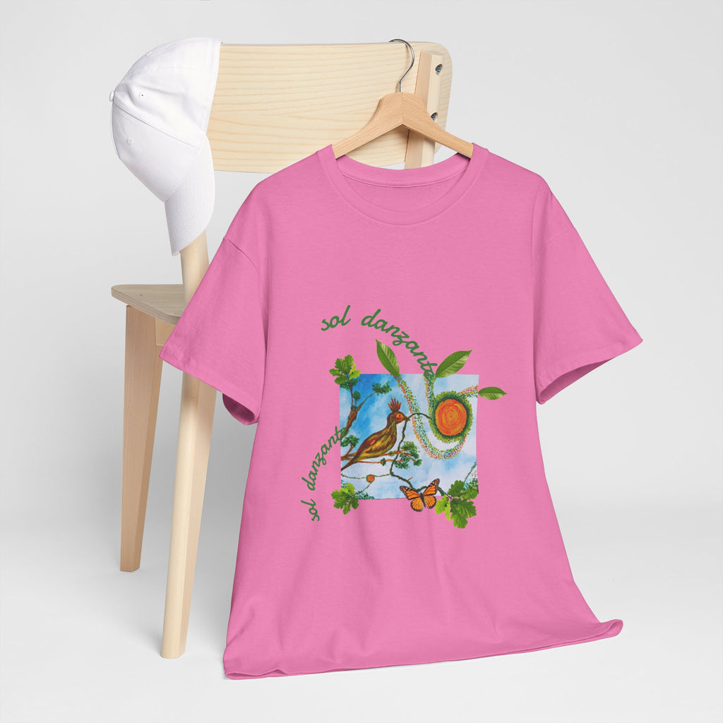 Nature Sunbird Tee — 'sol danzar' Floral Bird Graphic T‑Shirt