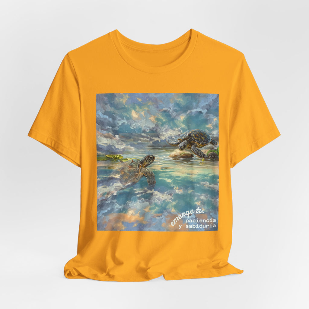 Sea Turtle Beach Art T-Shirt – Coastal Ocean Wave Graphic Tee