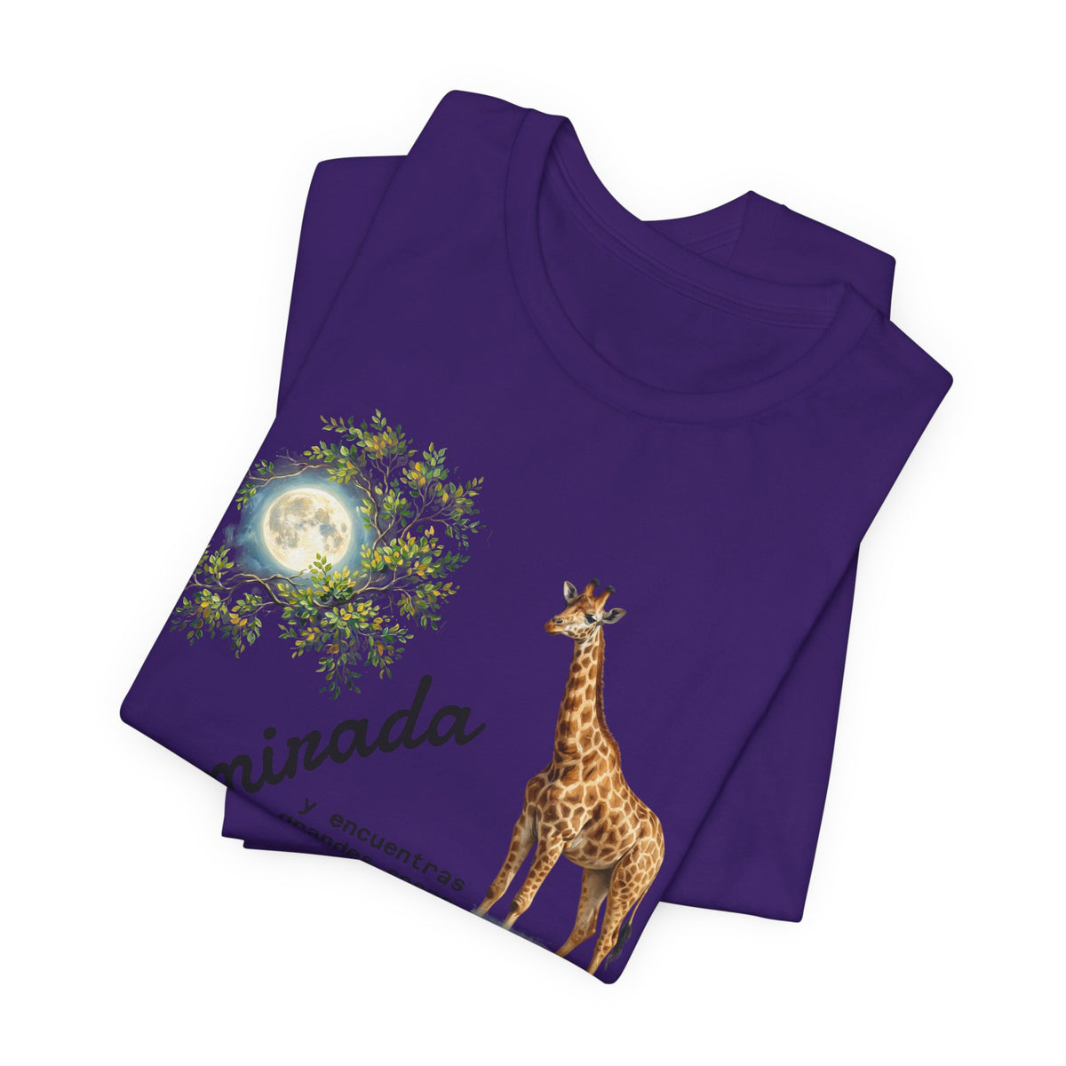 Giraffe Moon Tee — "Eleva tu mirada" Inspirational Graphic T-Shirt