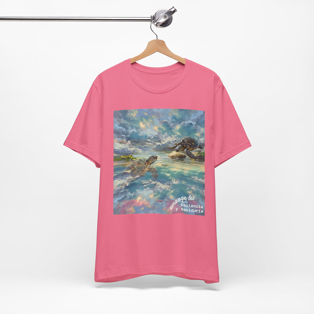 Sea Turtle Beach Art T-Shirt – Coastal Ocean Wave Graphic Tee