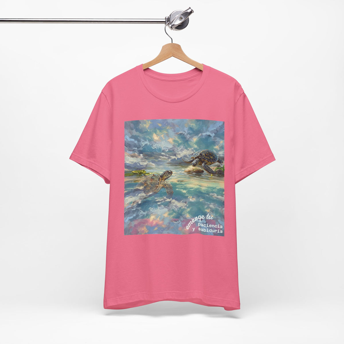 Sea Turtle Beach Art T-Shirt – Coastal Ocean Wave Graphic Tee