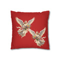 Solid Red Decorative Pillowcase - Spun Polyester Square Throw Pillow Cover