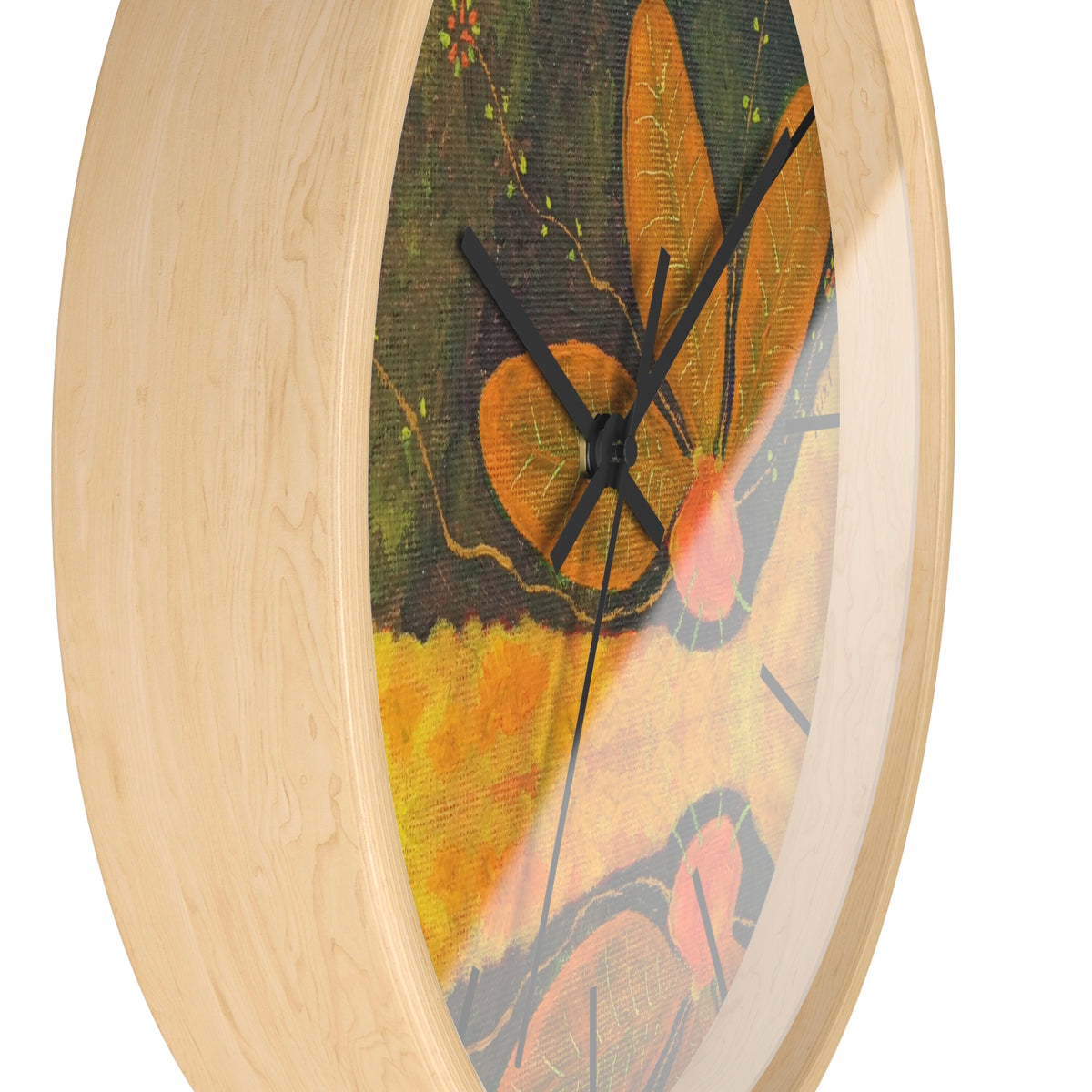 Forest Moon Wall Clock — Hand-Painted Woodland Scene Clock for Nature Lovers