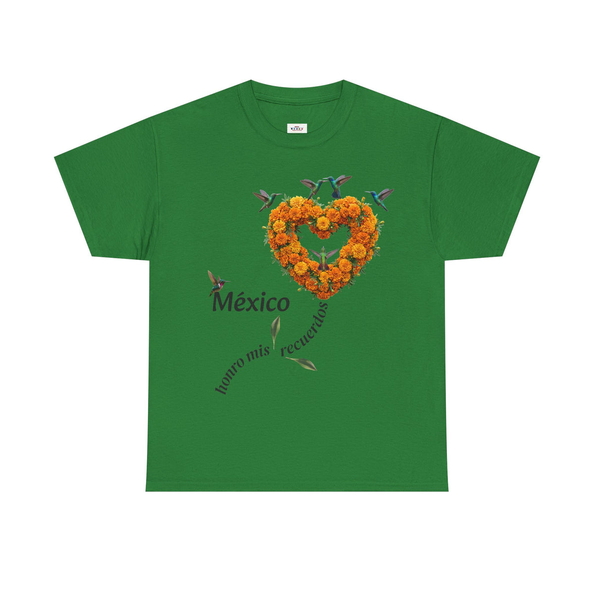 Mexico Marigold Heart T-Shirt – "tomo mis recuerdos" Día de Muertos Tribute