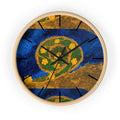 Botanical Mandala Wall Clock — Floral Blue & Gold Decorative Clock