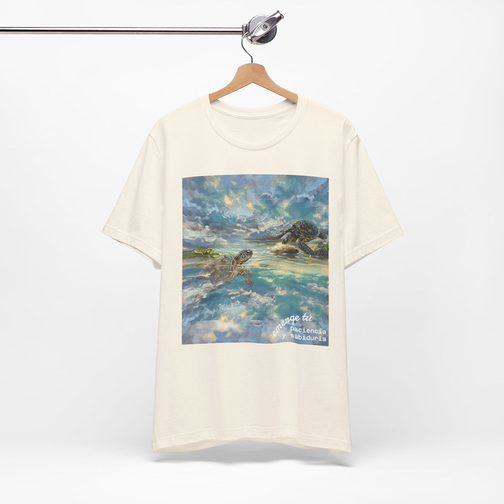 Sea Turtle Beach Art T-Shirt – Coastal Ocean Wave Graphic Tee