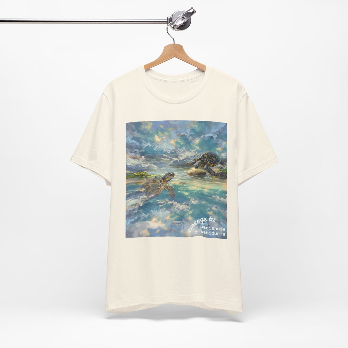 Sea Turtle Beach Art T-Shirt – Coastal Ocean Wave Graphic Tee