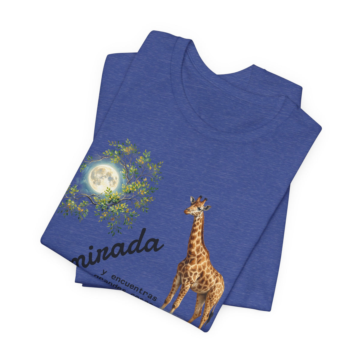 Giraffe Moon Tee — "Eleva tu mirada" Inspirational Graphic T-Shirt
