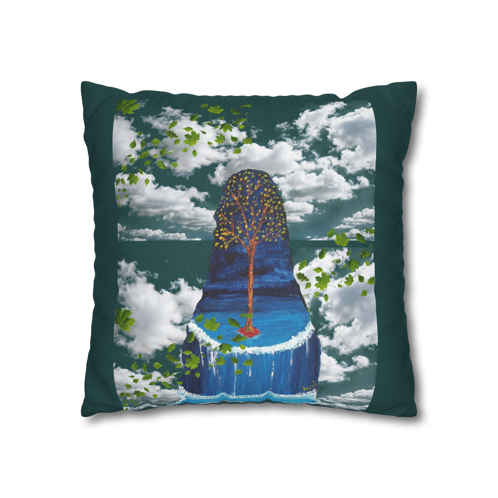 Solo Funda, no incluye relleno. Solid Teal Square Pillowcase — Spun Polyester Decorative Throw Pillow Cover