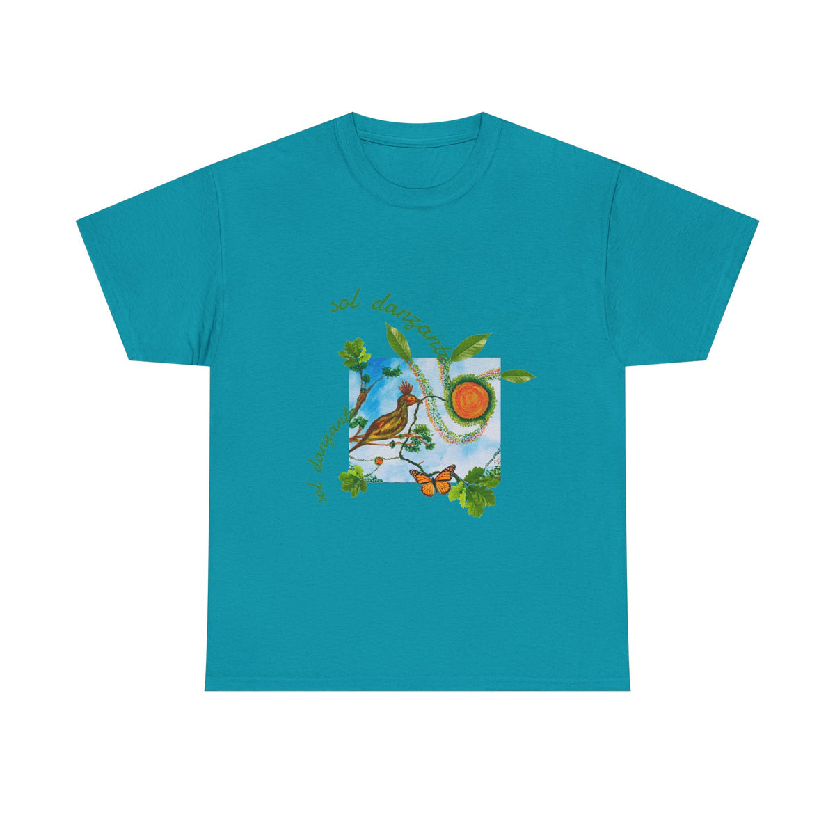 Nature Sunbird Tee — 'sol danzar' Floral Bird Graphic T‑Shirt
