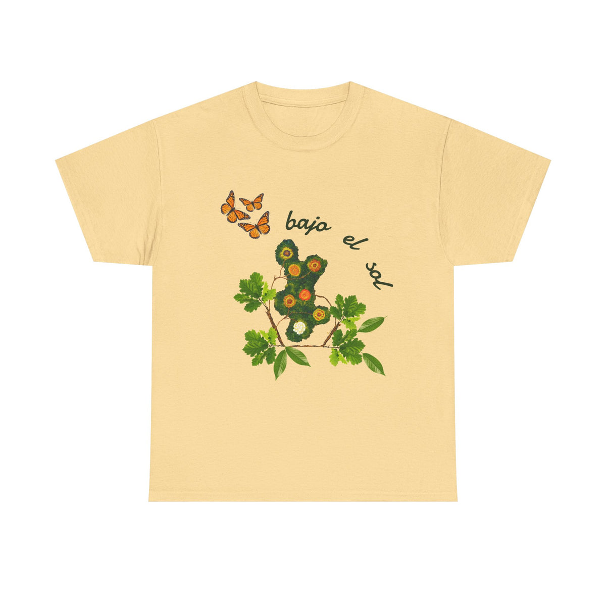 Floral Cactus & Butterflies Tee — "bajo el sol"