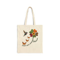 Floral Hummingbird Tote — "vivo con corazón México" Cotton Canvas Bag