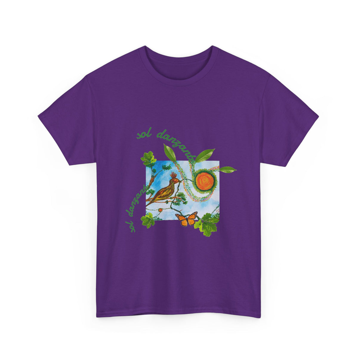 Nature Sunbird Tee — 'sol danzar' Floral Bird Graphic T‑Shirt