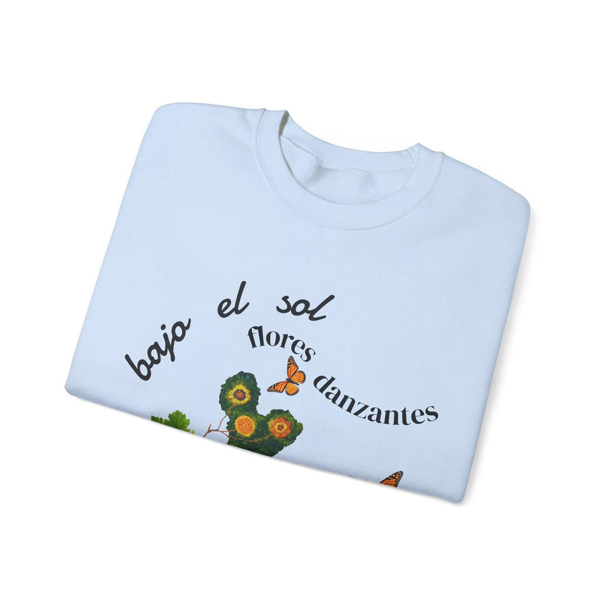 Floral Butterflies Crewneck Sweatshirt — "bajo el sol flores danzantes"