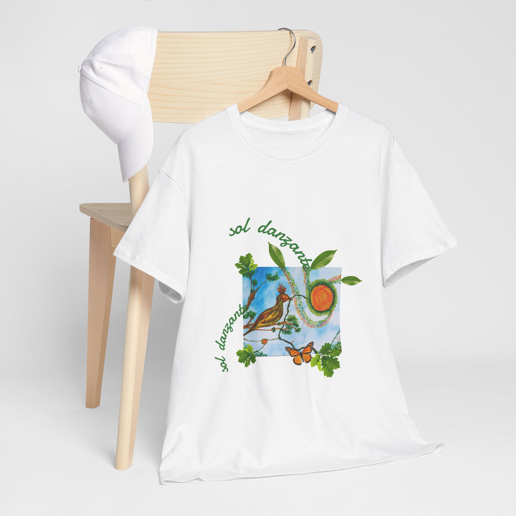 Nature Sunbird Tee — 'sol danzar' Floral Bird Graphic T‑Shirt