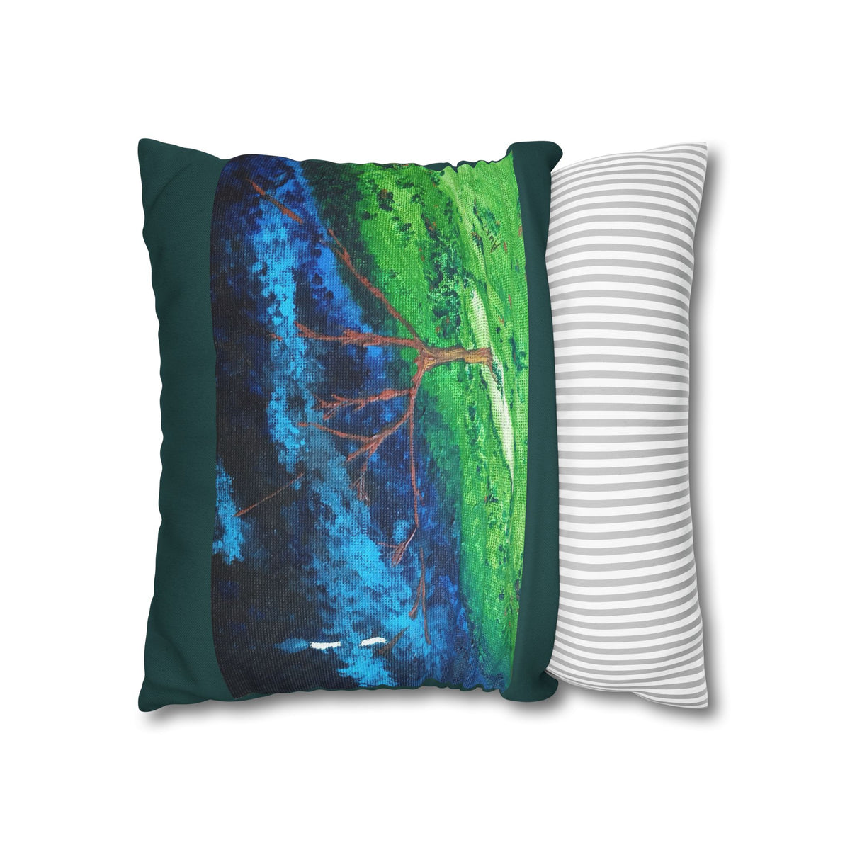Solo Funda, no incluye relleno.  Solid Teal Decorative Pillowcase — Spun Polyester Square Pillow Cover