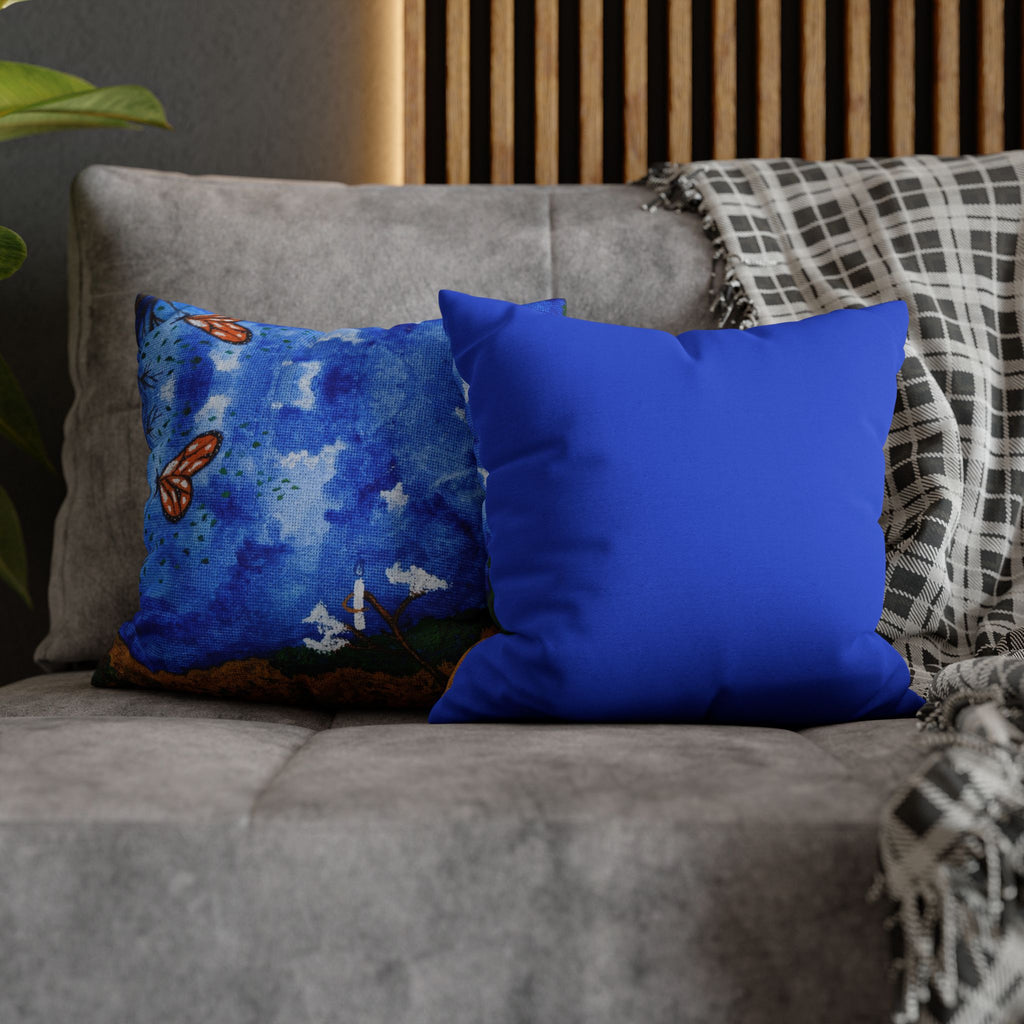 Solo Funda, no incluye relleno. Solid Royal Blue Square Pillowcase — Polyester Decorative Throw Pillow Cover