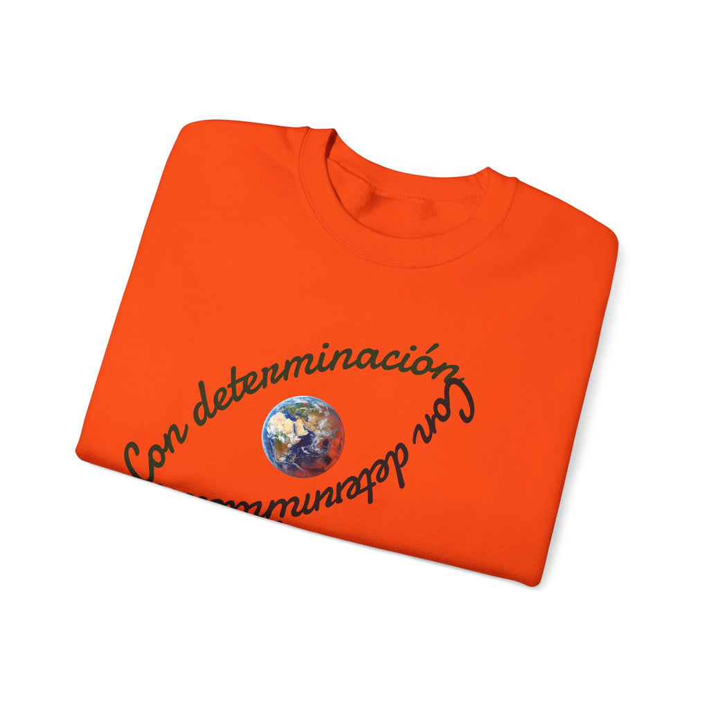 Crewneck Sweatshirt — "Con determinación" Earth & Sloth Eco Graphic