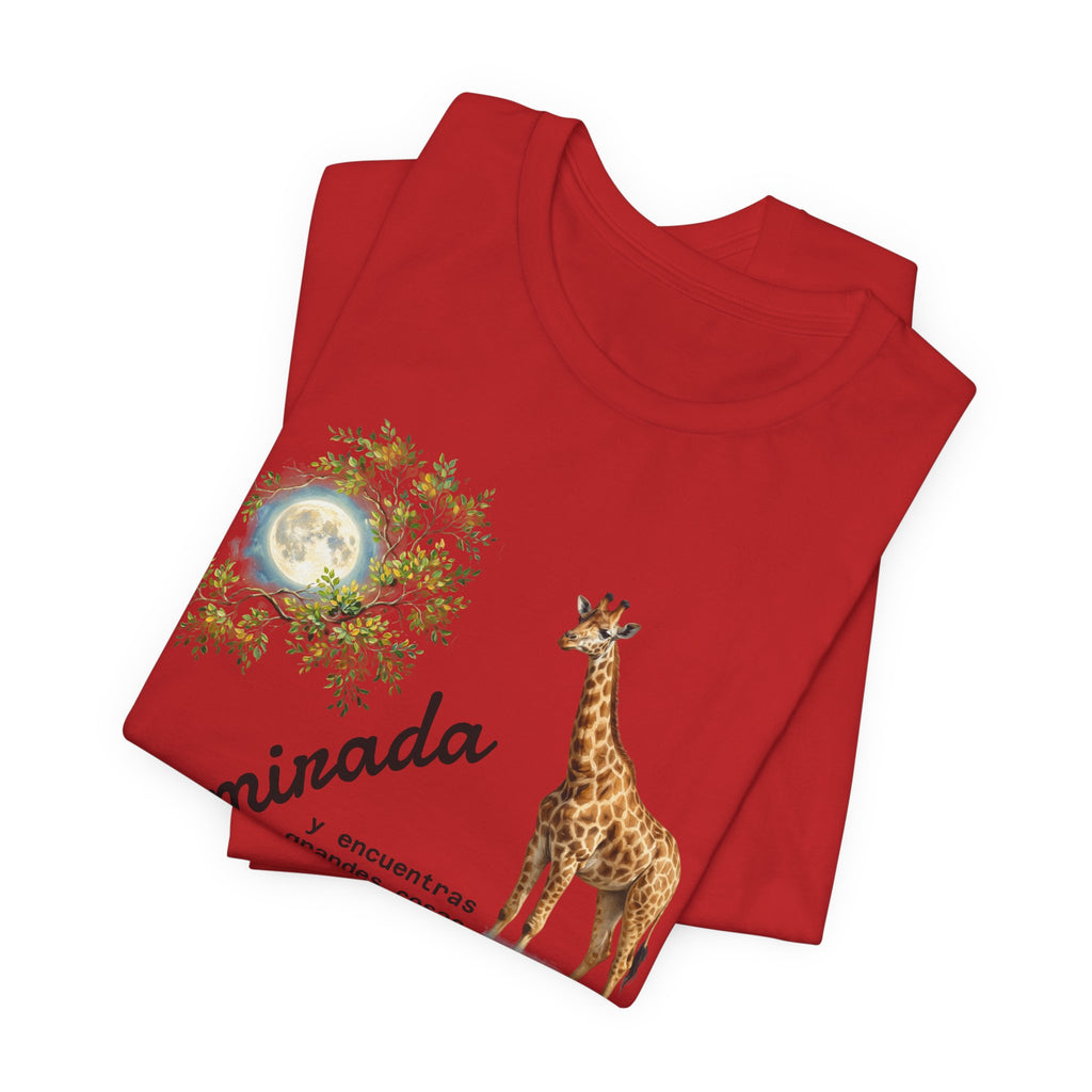 Giraffe Moon Tee — "Eleva tu mirada" Inspirational Graphic T-Shirt