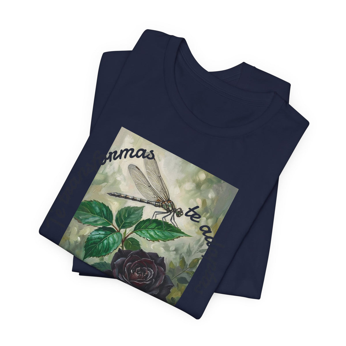 T‑Shirt — Vintage Botanical Dragonfly with Spanish Quote (“Te transformarás, te despertarás y evolucionas”)