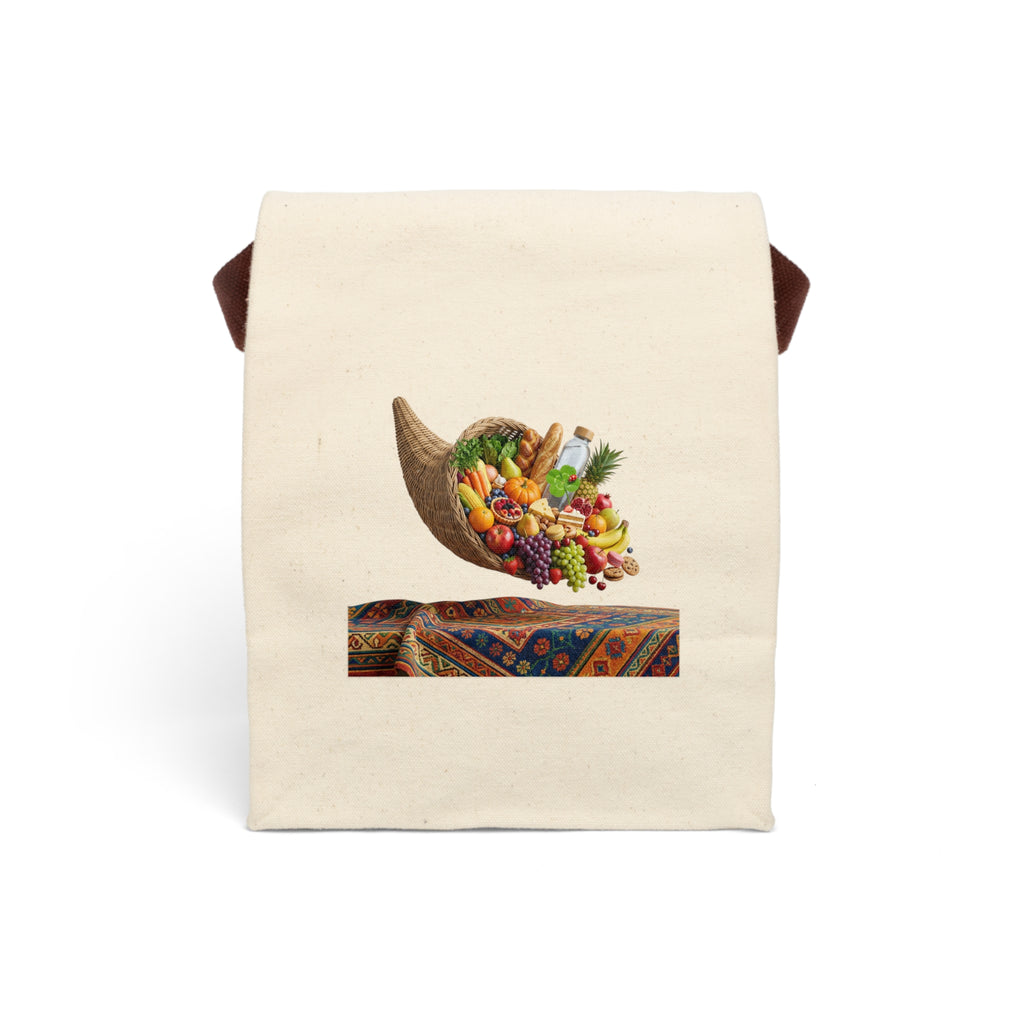 Canvas Lunch Bag — Cornucopia Harvest Print Insulated Lunch Tote