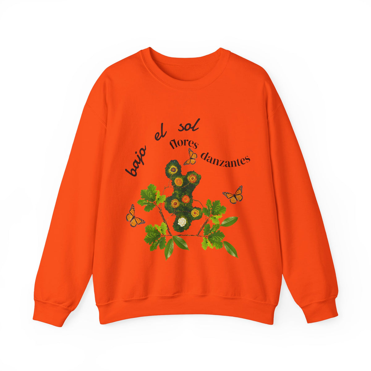 Floral Butterflies Crewneck Sweatshirt — "bajo el sol flores danzantes"