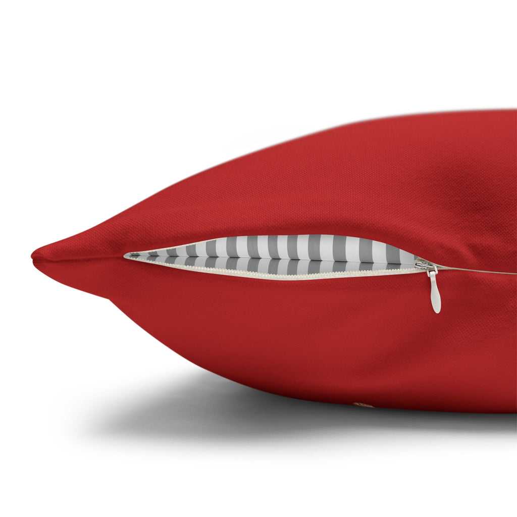 Solid Red Decorative Pillowcase - Spun Polyester Square Throw Pillow Cover