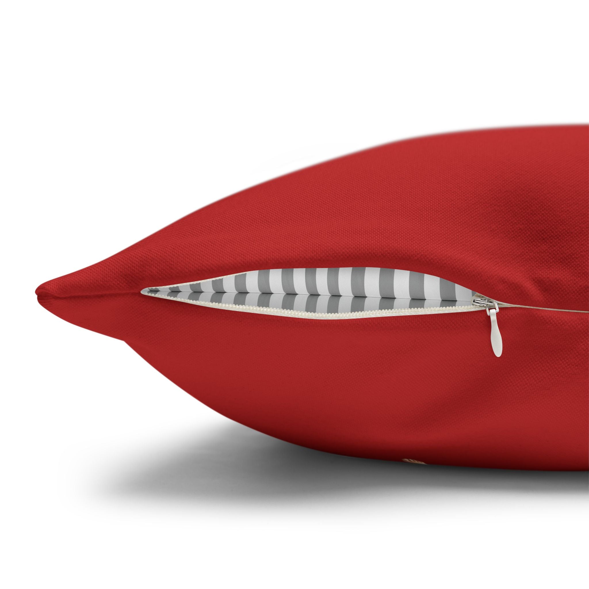 Solid Red Decorative Pillowcase - Spun Polyester Square Throw Pillow Cover