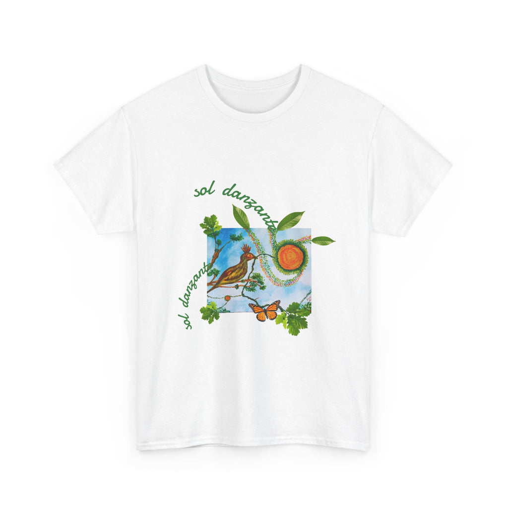 Nature Sunbird Tee — 'sol danzar' Floral Bird Graphic T‑Shirt
