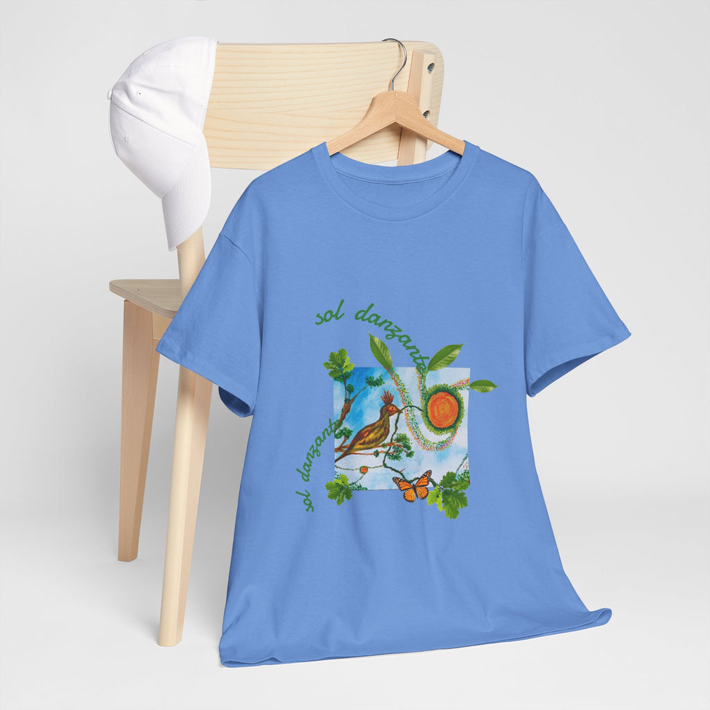 Nature Sunbird Tee — 'sol danzar' Floral Bird Graphic T‑Shirt