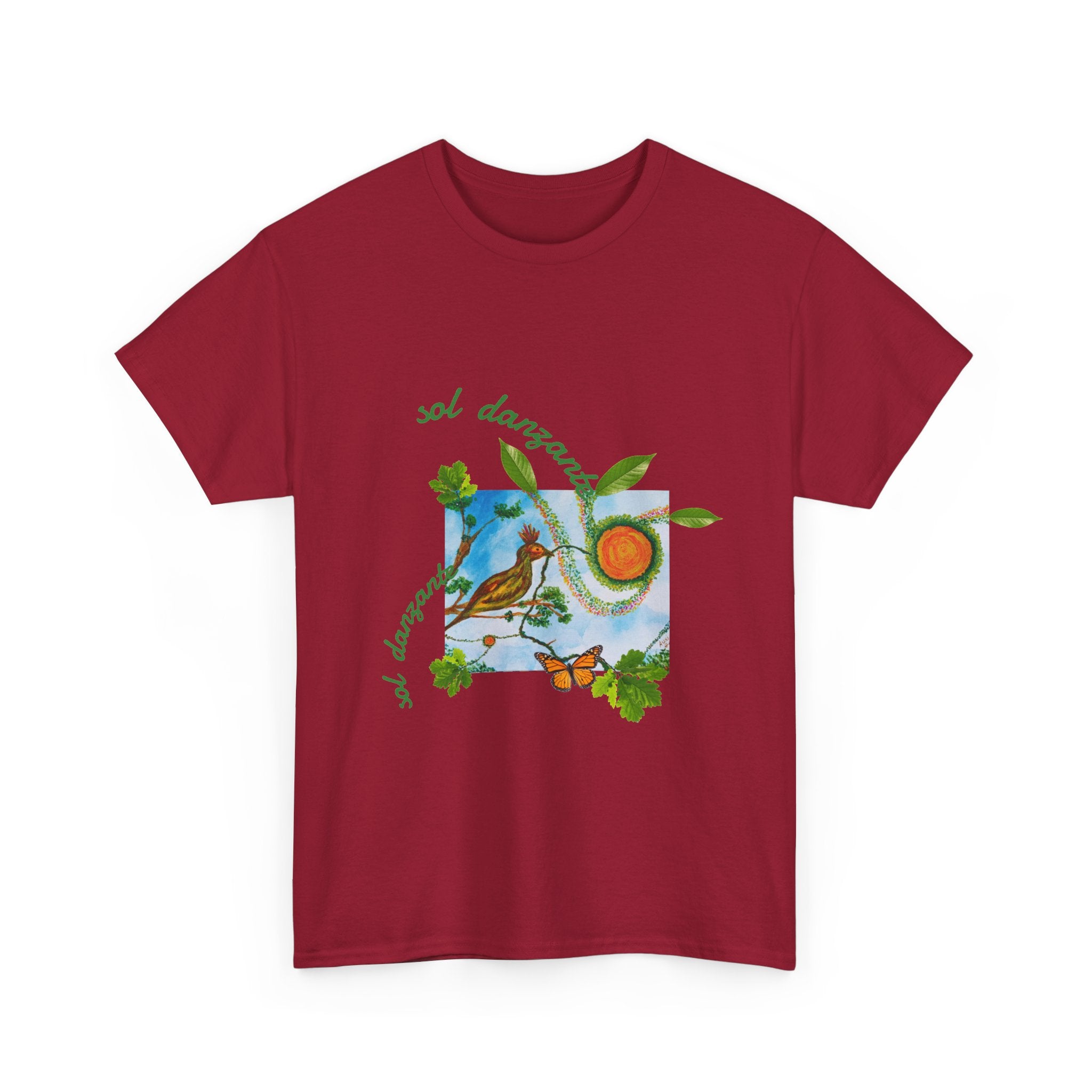 Nature Sunbird Tee — 'sol danzar' Floral Bird Graphic T‑Shirt
