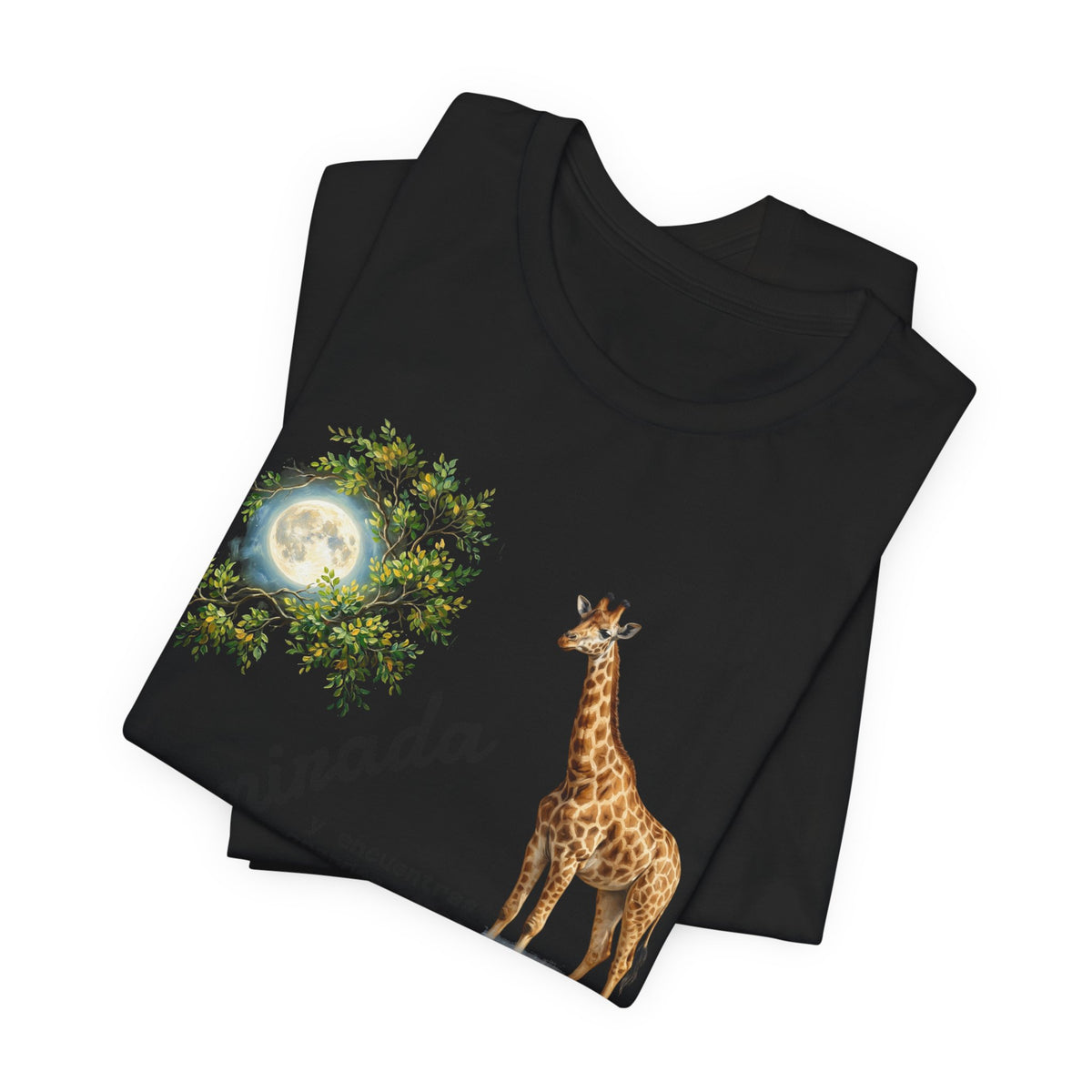 Giraffe Moon Tee — "Eleva tu mirada" Inspirational Graphic T-Shirt